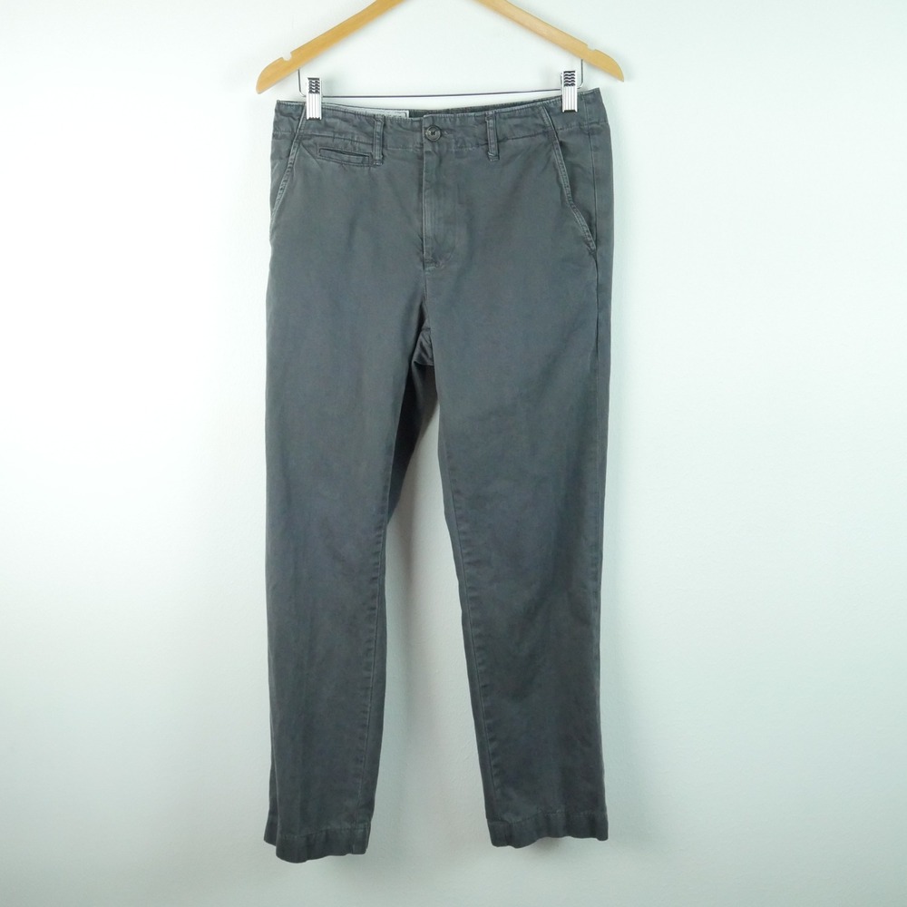 Billy Reid Jack Chino Mens‎ 30 Charcoal Gray Cotton Flat Front Pants Preppy Golf